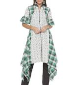Off-white embroidered cotton kurta &-sets