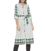 Off-white embroidered cotton kurta &-sets