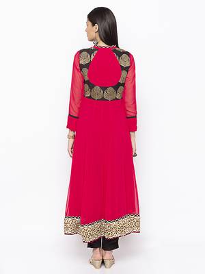 Coral embroidered georgette kurta &-sets 4