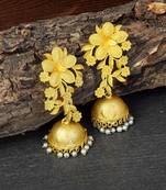 Traditional Gold Plated Floral Jhumka Earrings