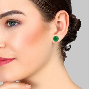 Gold Brass Yellow Gold Plated Round Stud Earrings 2