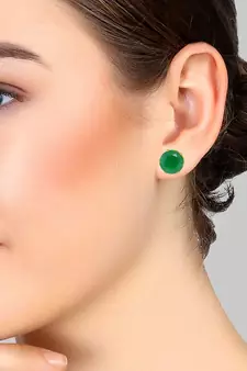 Gold Brass Yellow Gold Plated Round Stud Earrings