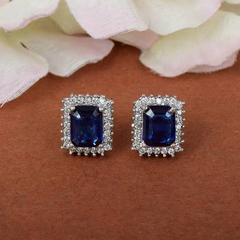 Blue Stone Studs Earrings 1