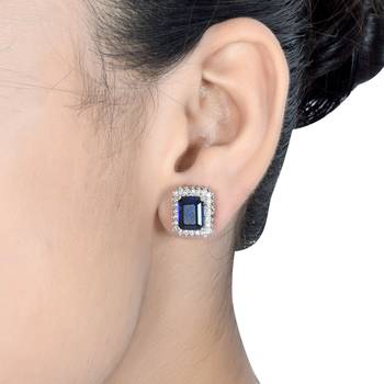 Blue Stone Studs Earrings 2