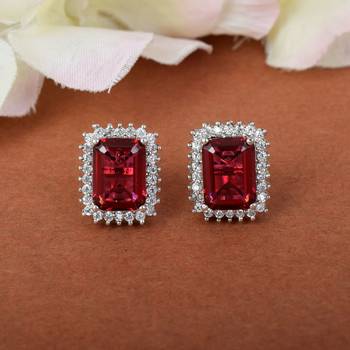 Ruby Red Stone Studs Earrings 1