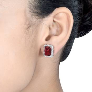 Ruby Red Stone Studs Earrings 2