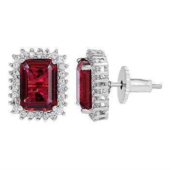Ruby Red Stone Studs Earrings 3