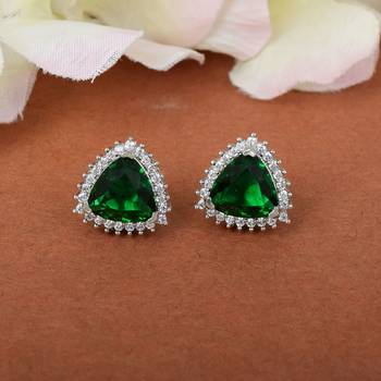 Green Stone studs Earrings 1