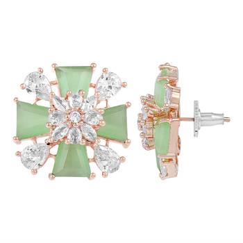 Mint Monalisa Stone Studs Earrings 3