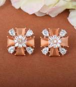 Peach Colored Monalisa Stone Studs Earrings