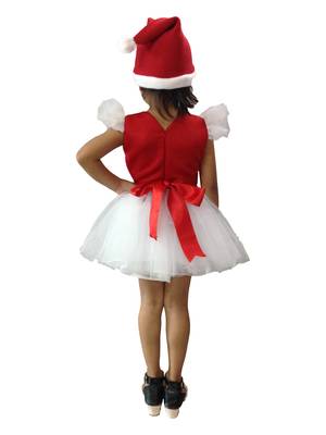 Christmas forck scuba with white net Santa Dress with cap for Baby Girl. 2