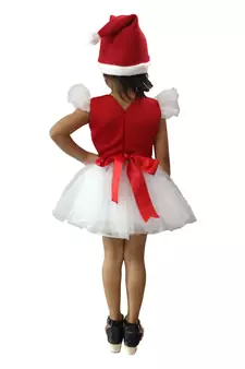 Christmas forck scuba with white net Santa Dress with cap for Baby Girl.