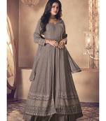 Dark Beige Georgette Embroidery Party Wear Suit