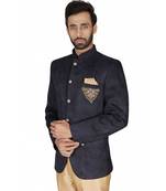 Suede Velvet Traditional Sleeveless Chinese Collar Solid Stitched Jodhpuri For Mens