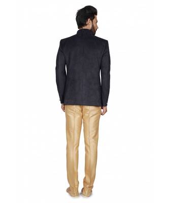 Suede Velvet Traditional Sleeveless Chinese Collar Solid Stitched Jodhpuri For Mens 3