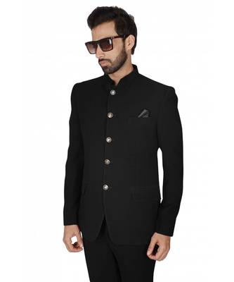 Imported Terry Cort Traditional Sleeveless Chinese Collar Solid Stitched Jodhpuri Pant For Mens 1