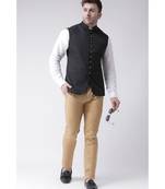 Suiting fabric Traditional Sleeveless Chinese Collar Solid Stitched Jacket For Mens