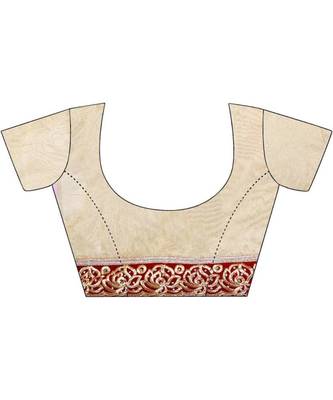 Women's Embroidered Fashion Net Saree  With Blouse Piece 4
