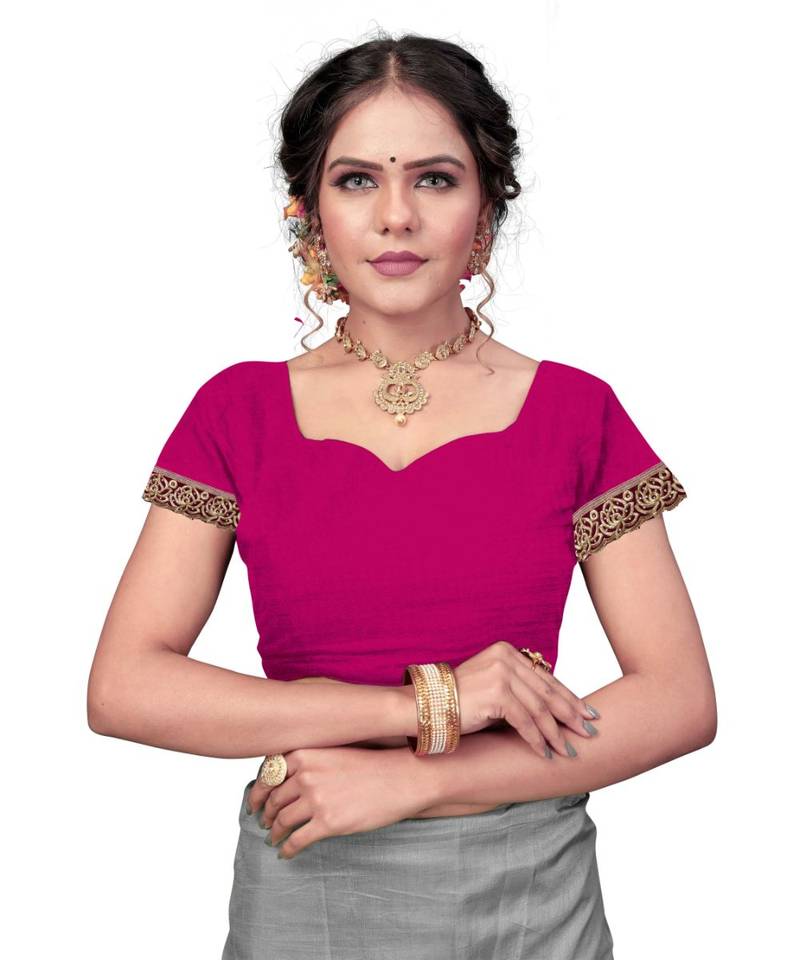 Women's Embroidered Fashion Net Saree  With Blouse Piece