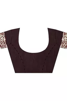 Women's Embroidered Fashion Net Saree  With Blouse Piece