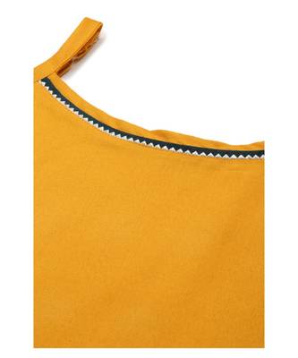 Women Mustard Gotta Patti Kurta with Pant & Foil Printed Dupatta 5