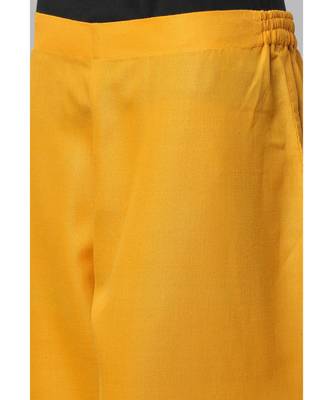 Women Mustard Gotta Patti Kurta with Pant & Foil Printed Dupatta 6