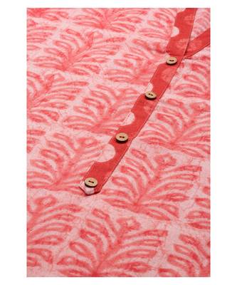 Women Pink Printed Kurta with Palazzo Pant 5