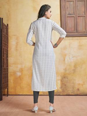 White printed rayon pakistani-kurtis 5