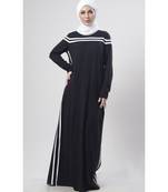 Women's Jersey stripe Abaya dress for winter wear