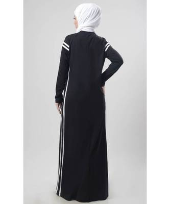 Women's Jersey stripe Abaya dress for winter wear 3