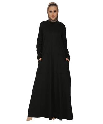 Women's Solid Jersey Abaya dress for Everyday wear 1