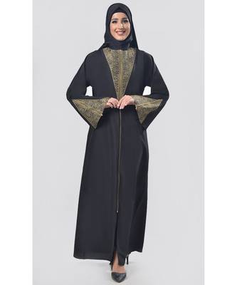 Women's Egyptian cultural Bedouin style front opening Kashibo Abaya dress 1