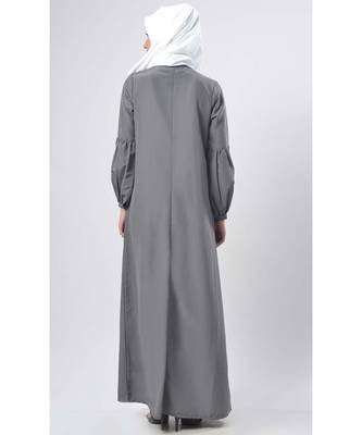 Women's Embedded pearls front open Kashibo Abaya dress 2