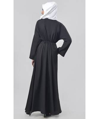 Women's Arabian style Embroidered drawstring Abaya dress 2
