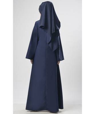 Women's Double layer embroidered drawstring Abaya dress 3