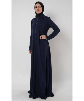 Polo shirt style straight fit basic jersey abaya dress 1