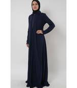 Polo shirt style straight fit basic jersey abaya dress