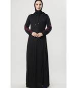 Women's Hooded Style Jersey Everyday Abaya (Black)