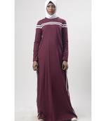 Women's Winter Jersey Straight Abaya for Everyday wear Wine