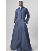 Women's Basic everyday Hoody denim Abaya for winters