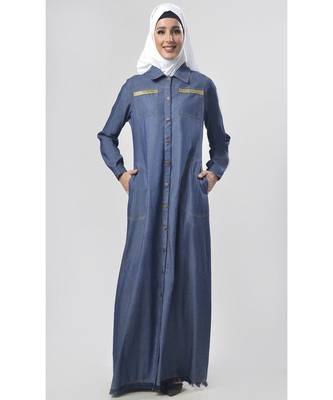Women's Denim everyday Modest Abaya Jilbab 1