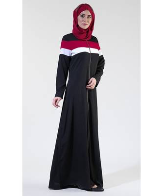Women's Stripes Jersey Abaya Jilbab 1