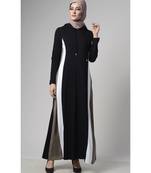 Women's Coloblock Hooded jersey multi panel Abaya