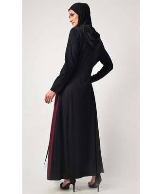 Women's Coloblock Hooded jersey multi panel A style Abaya 3