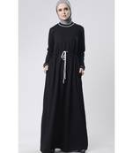 Women's Everyday Drawstring Maternity Abaya Black
