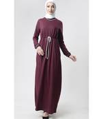 Women's Everyday Drawstring Maternity Abaya Wine