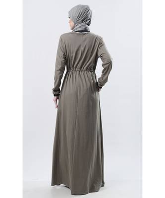 Women's Everyday Drawstring Maternity Abaya Grey 2