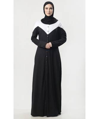 Women's Colorblock button down Jersey Modest Abaya dress 1