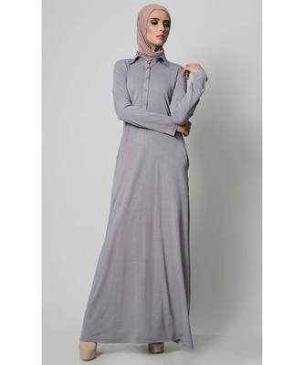 Women's Casual everyday T shirt Viscose Abaya dress Grey 1