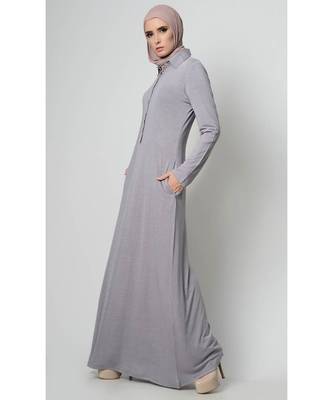 Women's Casual everyday T shirt Viscose Abaya dress Grey 2